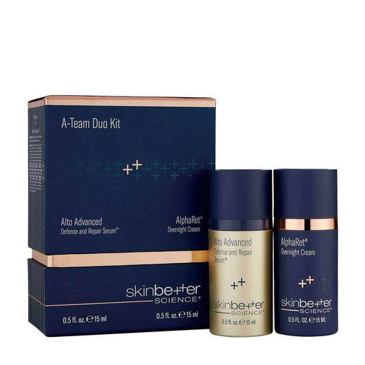 A-Team Duo Advanced Kit: (1) AlphaRet Overnight Cream (1) Alto Advanced Defense and Repair Serum